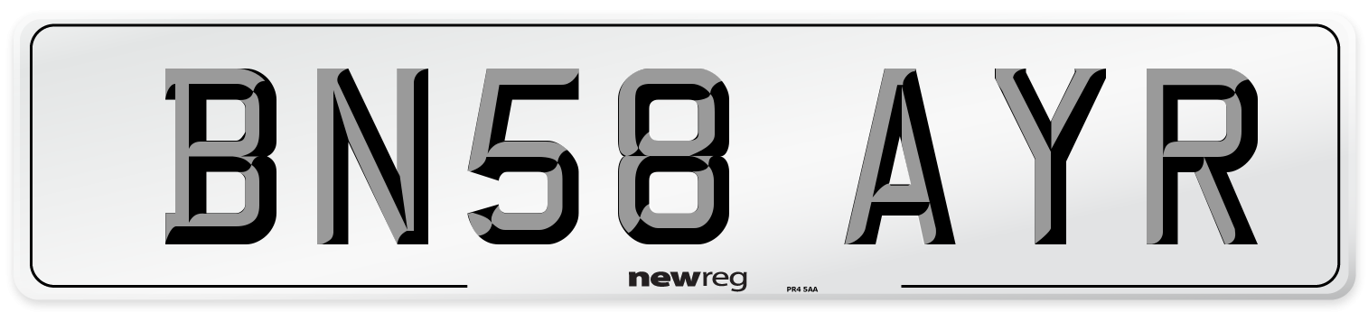 BN58 AYR Number Plate from New Reg
